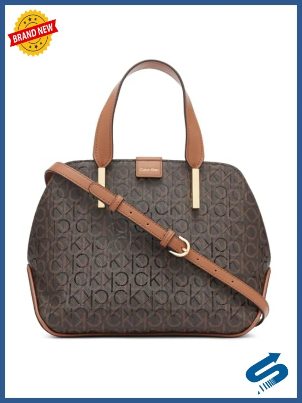 Faux Leather Triple Compartment Satchel Handbag